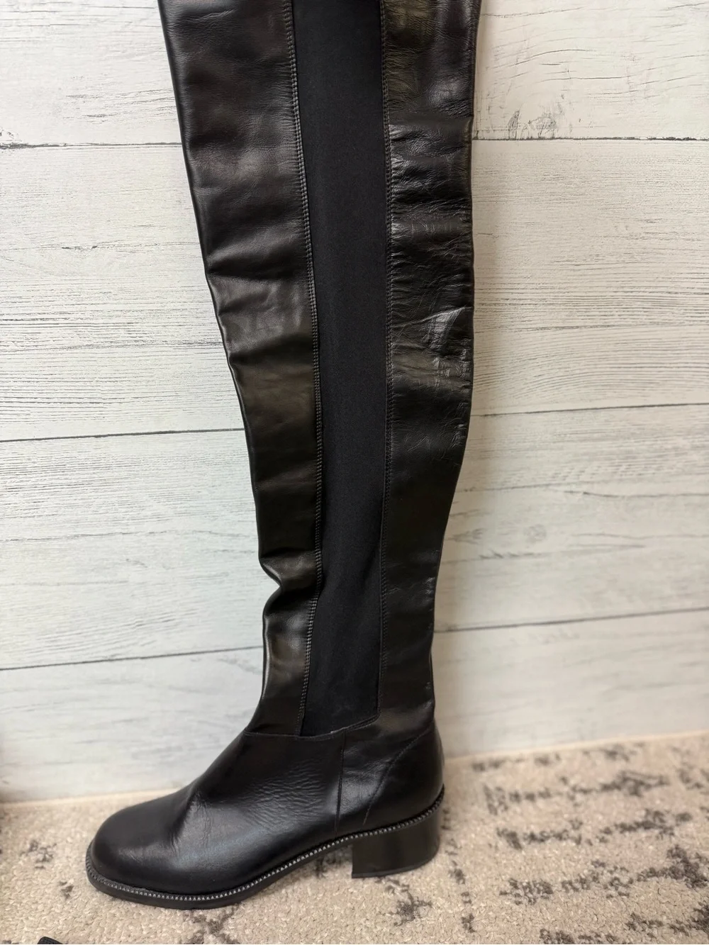 NWT Black Over-the-Knee Leather Boots by Charles Jourdan